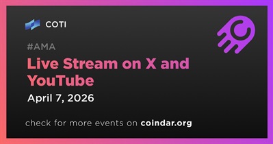COTI to Hold Live Stream on X and YouTube on April 7th