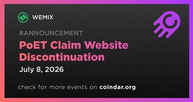 WEMIX to Discontinue PoET Claim Website on July 8