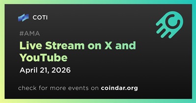 COTI to Hold Live Stream on X and YouTube on April 21st