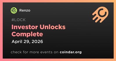 Renzo Completed Investor Unlocks on April 29th