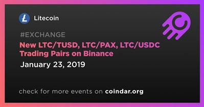 New LTC/TUSD, LTC/PAX, LTC/USDC Trading Pairs on Binance