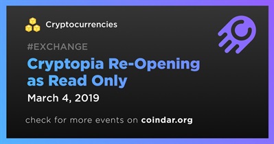 Cryptopia Re-Opening as Read Only