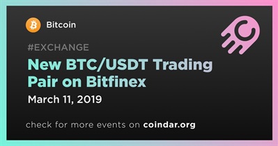 New BTC/USDT Trading Pair on Bitfinex