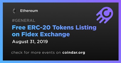Free ERC-20 Tokens Listing on Fidex Exchange