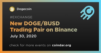 New DOGE/BUSD Trading Pair on Binance