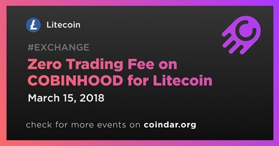 Zero Trading Fee on COBINHOOD for Litecoin
