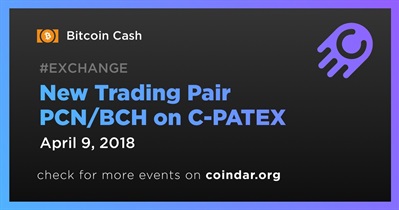 New Trading Pair PCN/BCH on C-PATEX